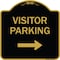 Signmission Designer Series-Visitor Parking With Right Arrow Black & Gold, 18" x 18", BG-1818-9742 A-DES-BG-1818-9742 - alternate 1